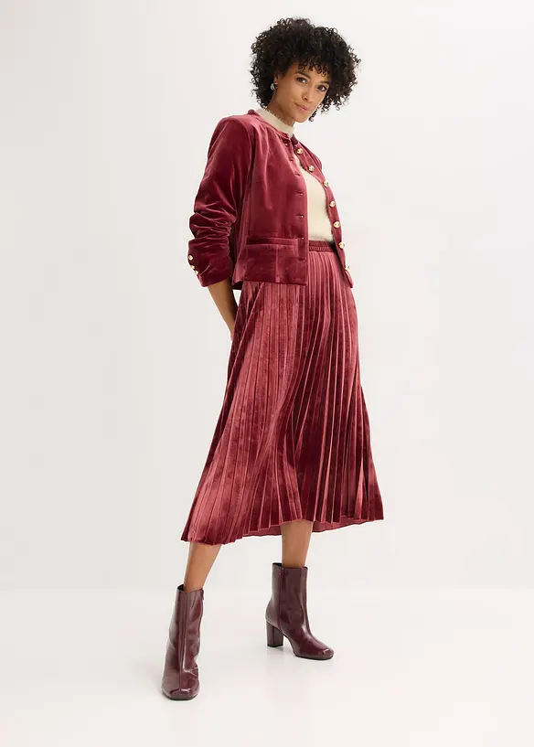 Abito midi in cr&ecirc;pe operato, bonprix