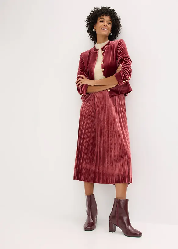 Abito midi in cr&ecirc;pe operato, bonprix