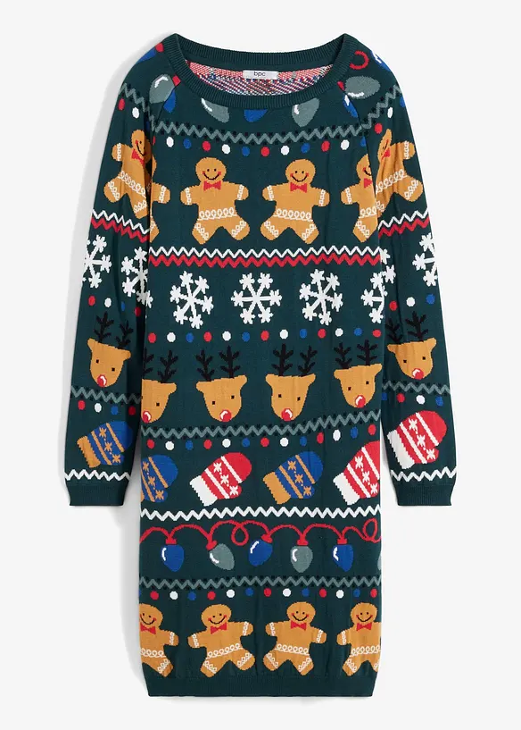 Abito in maglia natalizio con biscotti, bonprix