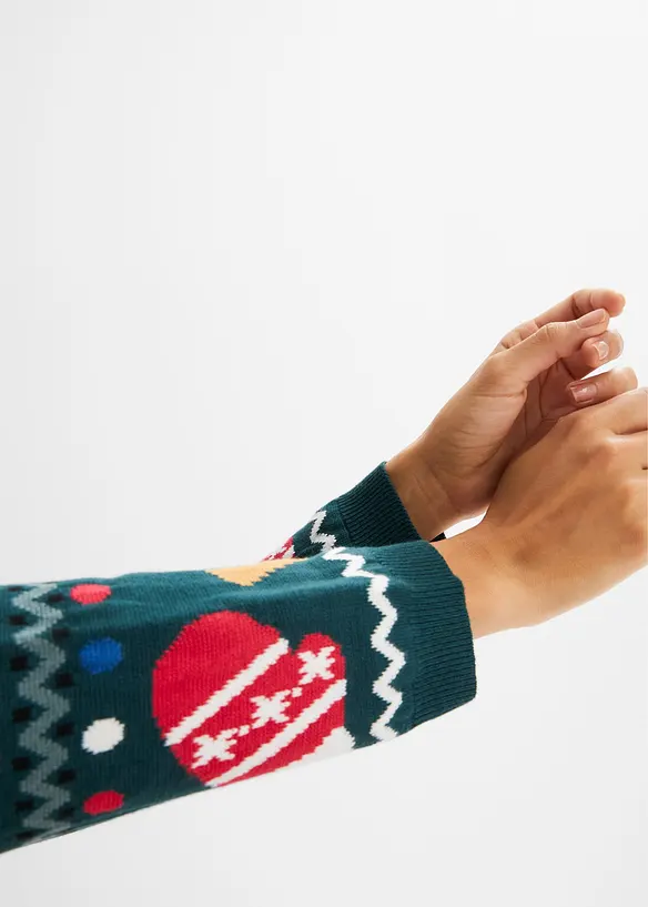 Abito in maglia natalizio con biscotti, bonprix