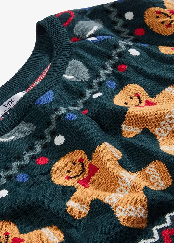 Abito in maglia natalizio con biscotti, bonprix