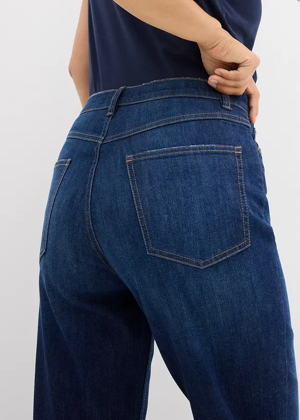 Mom jeans cropped, vita alta, bonprix