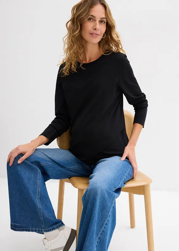 Maglia pr&eacute;maman / da allattamento 2 in 1 in cotone biologico, bonprix