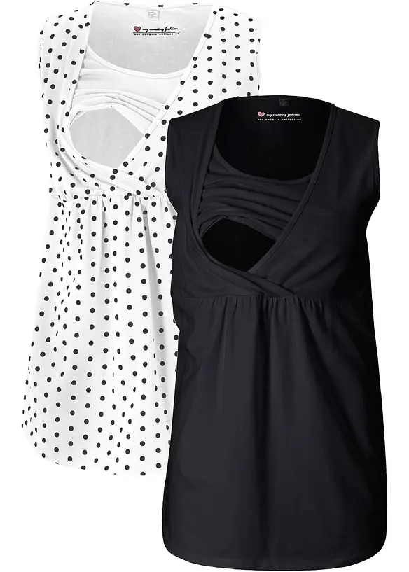 Top pr&eacute;maman / da allattamento (pacco da 2), bonprix