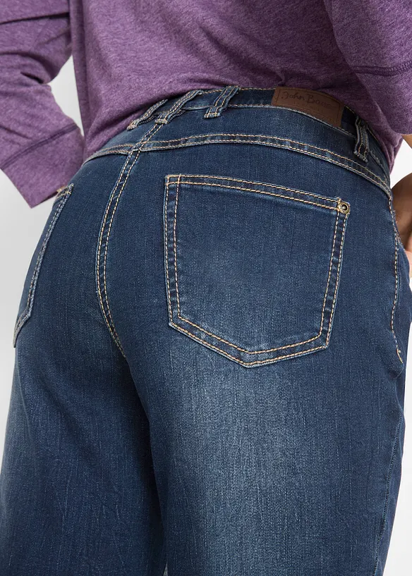 Jeans straight elasticizzati, vita media, bonprix