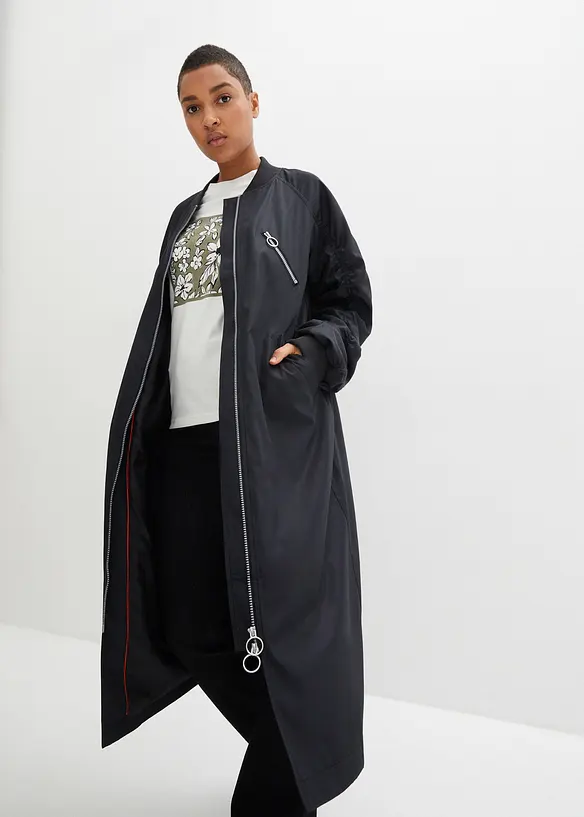 Cappotto blouson con colletto in maglia, bonprix