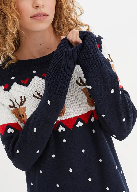 Maglione natalizio con renne, bonprix