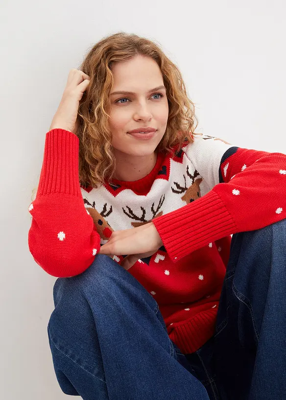 Maglione natalizio con renne, bonprix