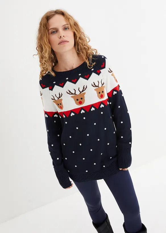 Maglione natalizio con renne, bonprix
