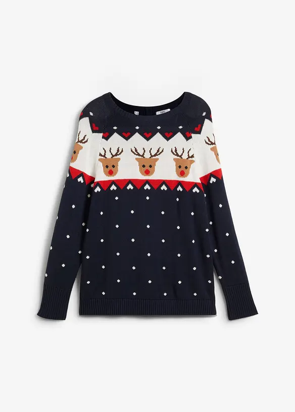 Maglione natalizio con renne, bonprix