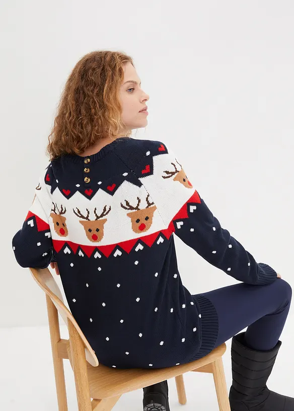 Maglione natalizio con renne, bonprix
