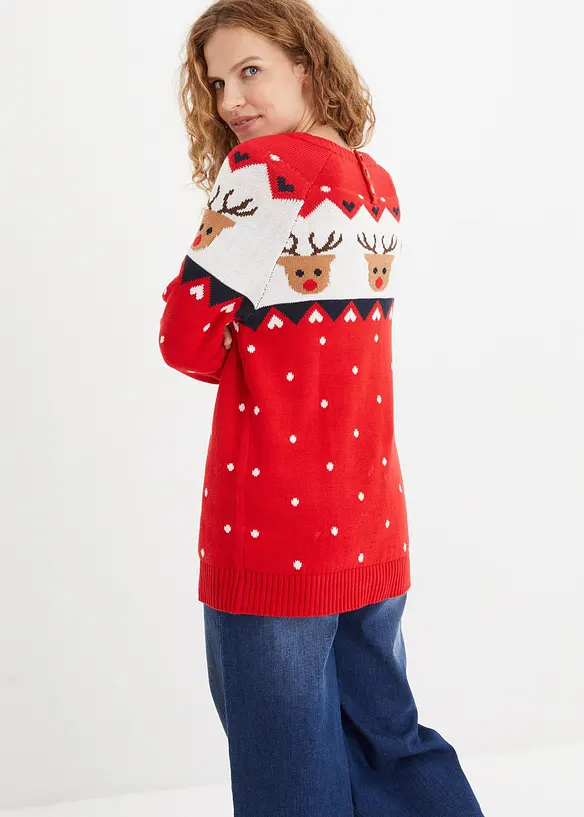 Maglione natalizio con renne, bonprix