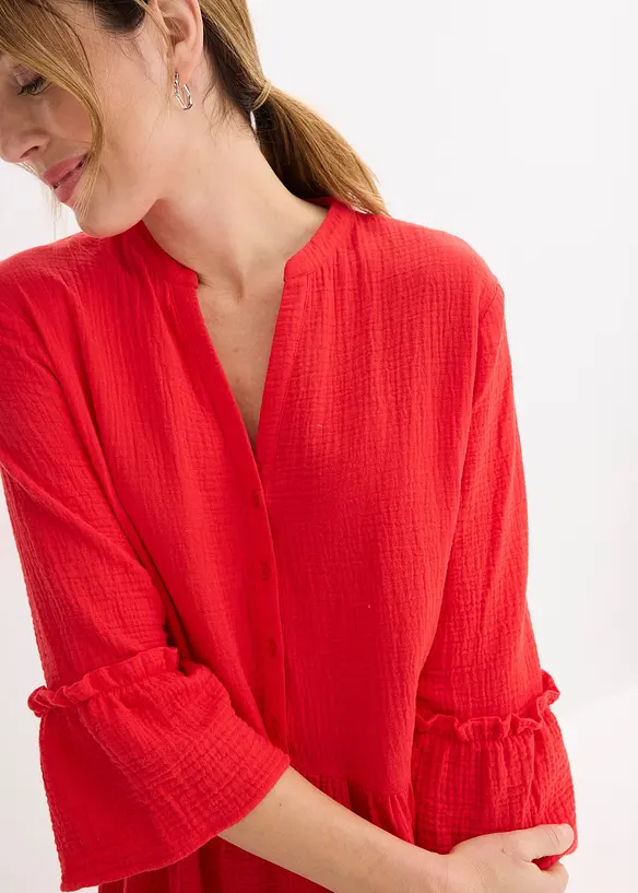 Maglia a maniche lunghe leggermente trasparente, bonprix