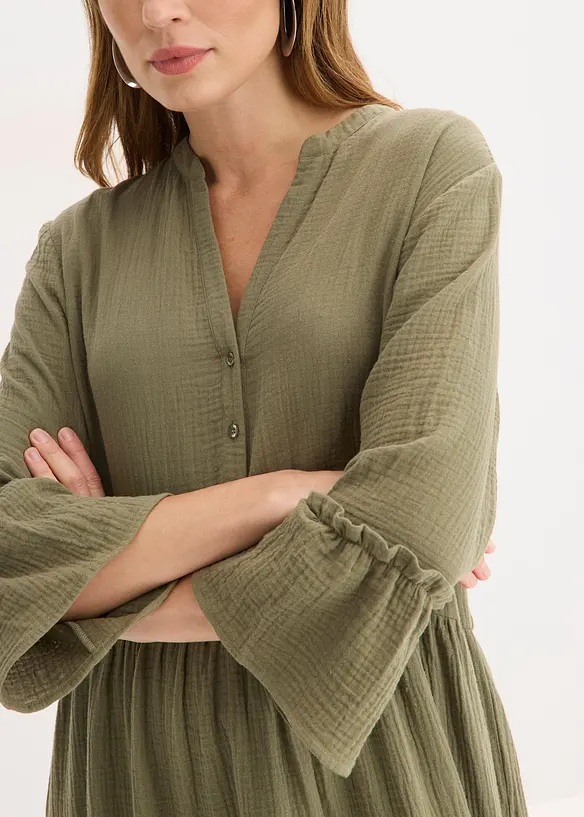 Maglia a maniche lunghe leggermente trasparente, bonprix