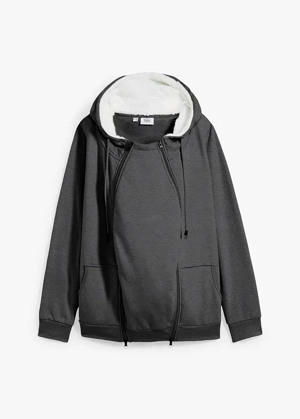 Giacca in felpa prémaman 3 in 1 con inserto babywearing e interno morbido, bonprix