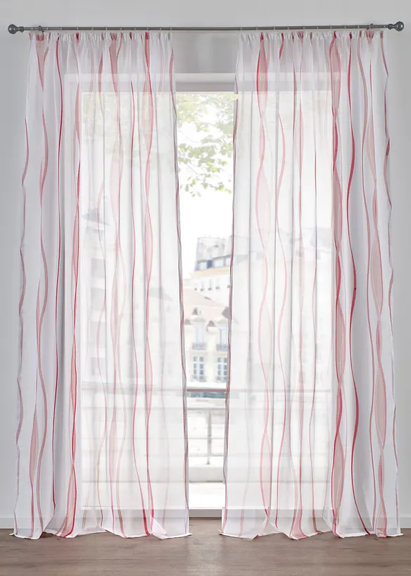 Tenda trasparente con fantasia ondulata (pacco da 1), bonprix