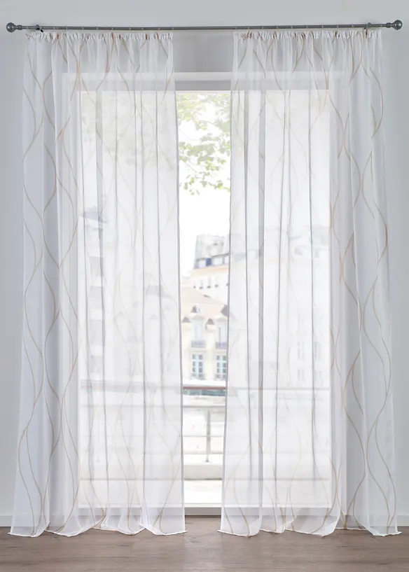 Tenda trasparente con onde, anche extra lunga (pacco da 1), bonprix