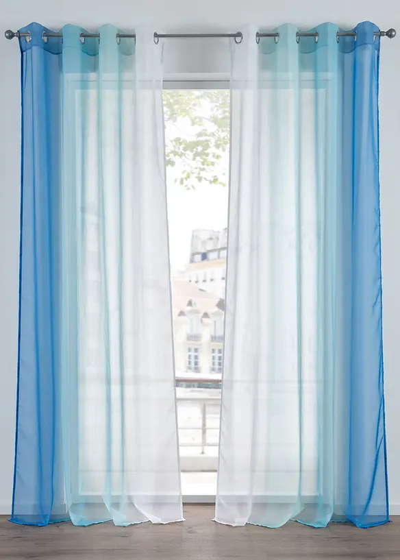 Tende trasparenti in voile leggero, anche extra lunghe (pacco da 2), bonprix