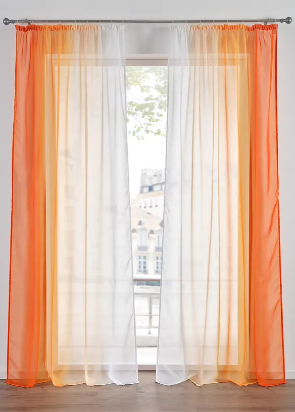 Tenda trasparente in voile leggero, anche extra lunga (pacco da 2), bonprix
