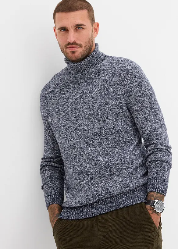 Maglione a collo alto con cotone, bonprix