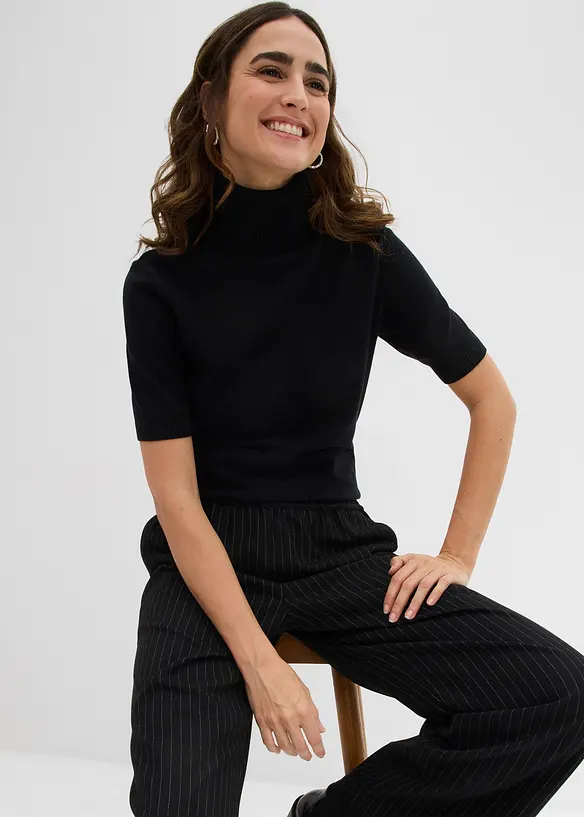 Maglia dolcevita a maniche corte, bonprix