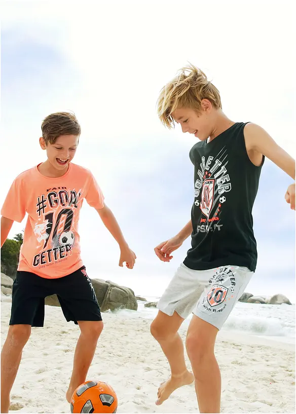 T-shirt, canotta, 2 bermuda (set 4 pezzi), bonprix