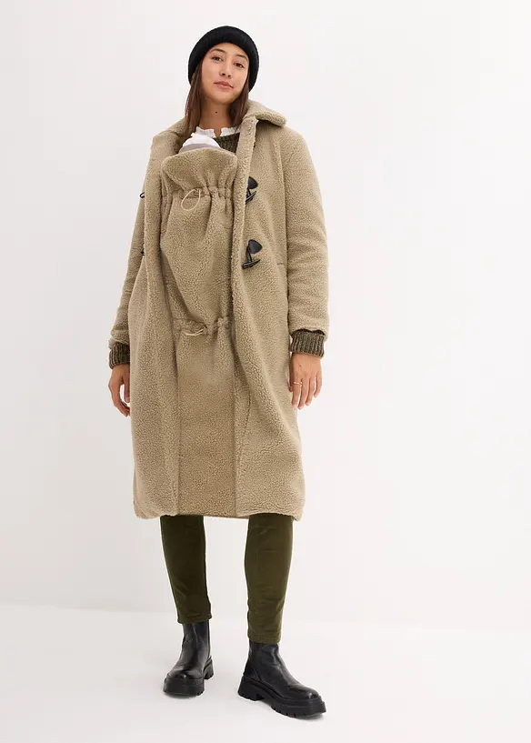Cappotto pr&eacute;maman in pile teddy 3 in 1 con inserto babywearing, bonprix