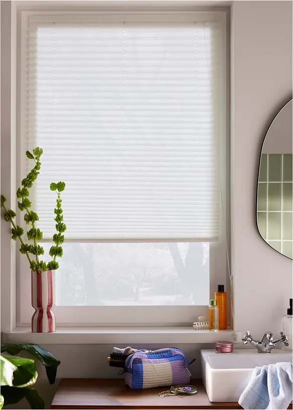 Tenda plissettata semioscurante con velcro adesivo, bonprix