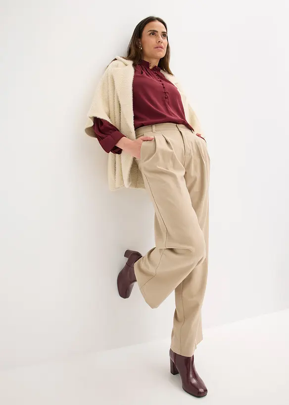 Pantaloni a palazzo con pinces, bonprix