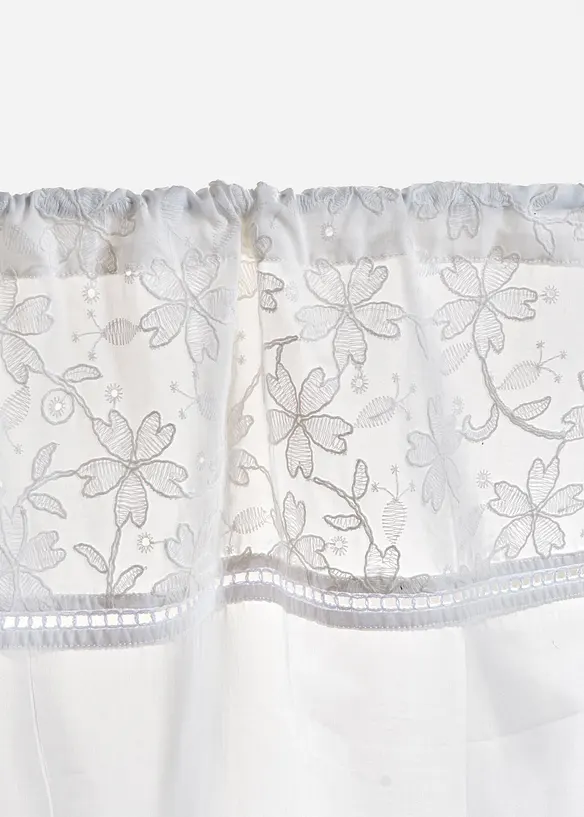 Tenda a vetro in cotone biologico con ricami, bonprix