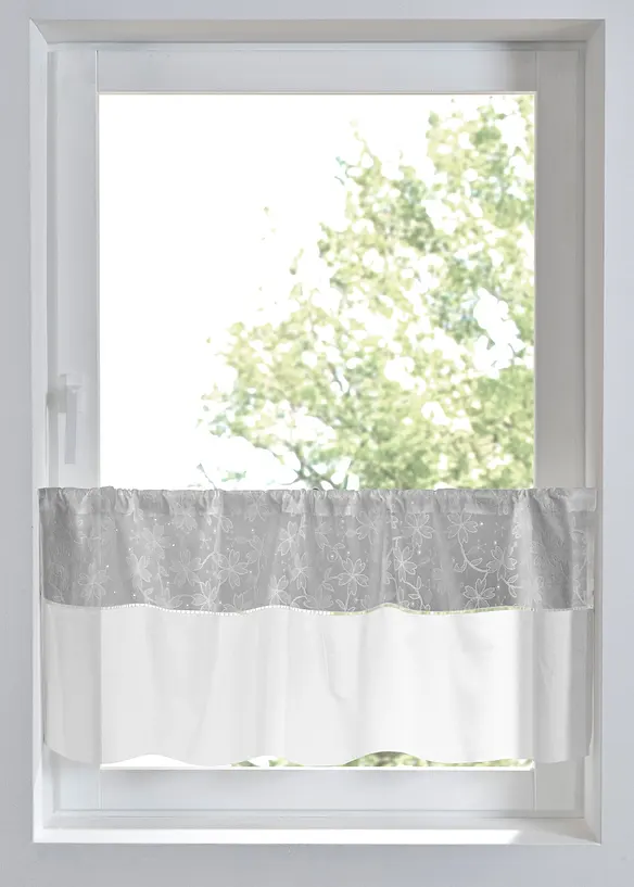 Tenda a vetro in cotone biologico con ricami, bonprix