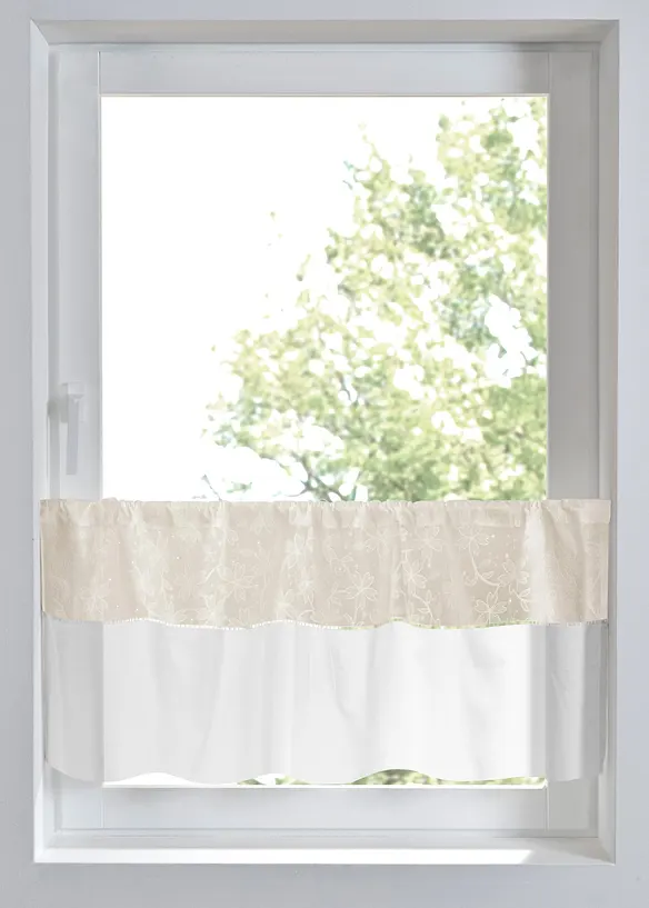Tenda a vetro in cotone biologico con ricami, bonprix