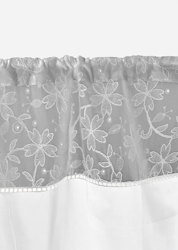 Tenda a vetro in cotone biologico con ricami, bonprix