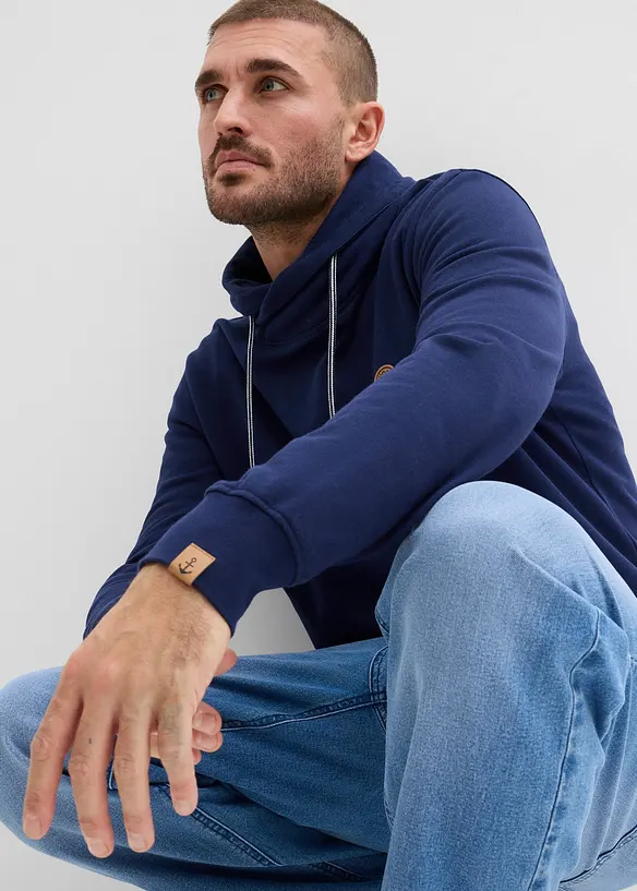 Felpa con collo a scialle in puro cotone biologico, bonprix