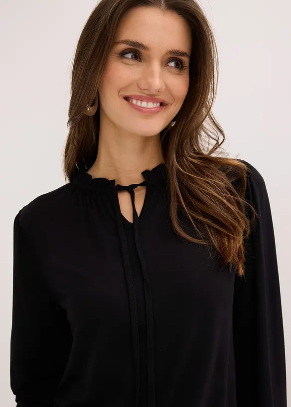 Maglia a maniche lunghe in misto viscosa, bonprix