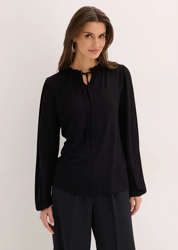 Maglia a maniche lunghe in misto viscosa, bonprix