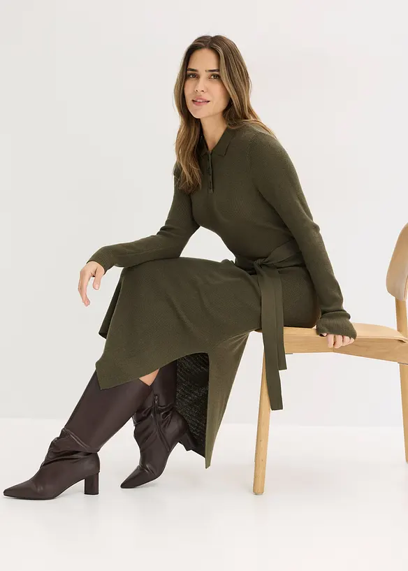 Abito in maglia a coste di misto viscosa, bonprix