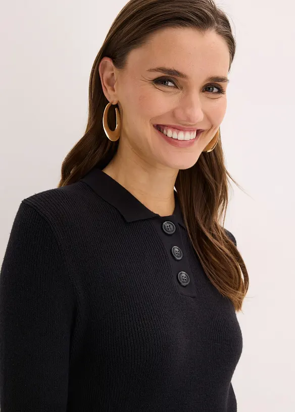 Abito in maglia a coste di misto viscosa, bonprix