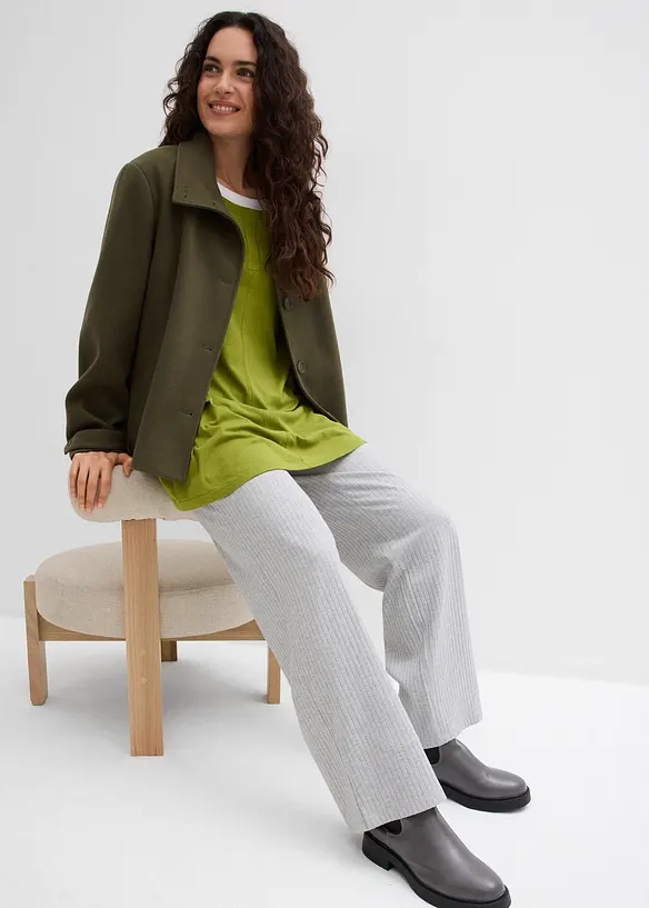 Maglia a maniche lunghe in misto cotone e viscosa, bonprix