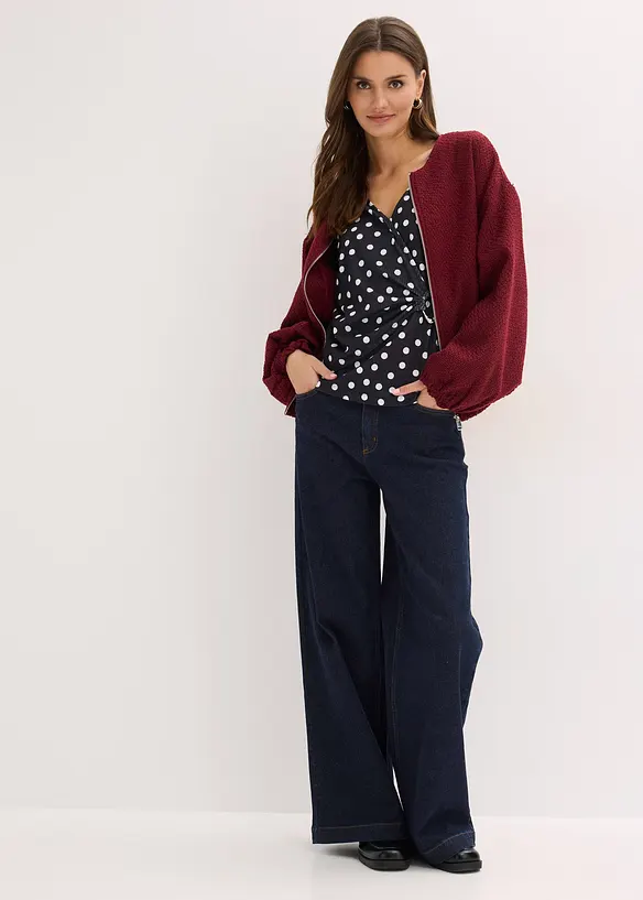 Maglia a maniche lunghe in jersey operato, bonprix