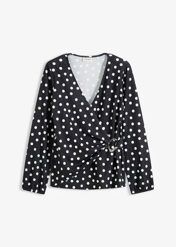 Maglia a maniche lunghe in jersey operato, bonprix