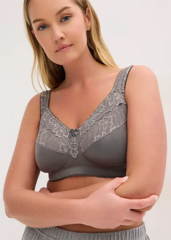 Reggiseno contenitivo senza ferretto con spalline imbottite (pacco da 2), bonprix