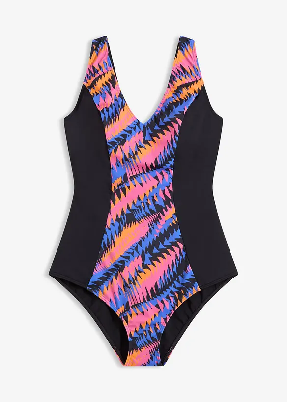 Costume intero con effetto modellante medio e inserti, bonprix