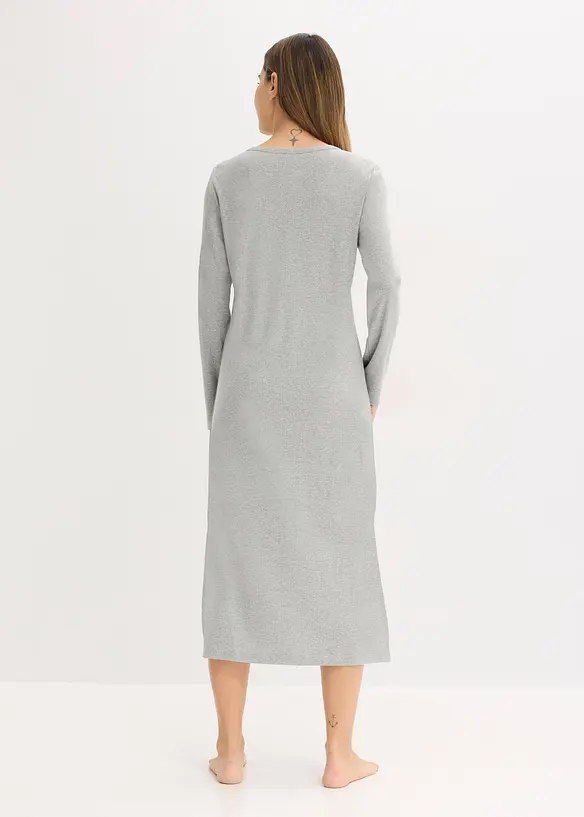 Camicia da notte a coste con abbottonatura, bonprix