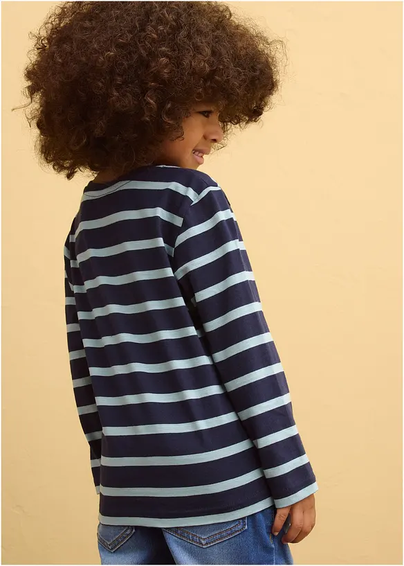 Maglia a maniche lunghe in puro cotone biologico (pacco da 2), bonprix