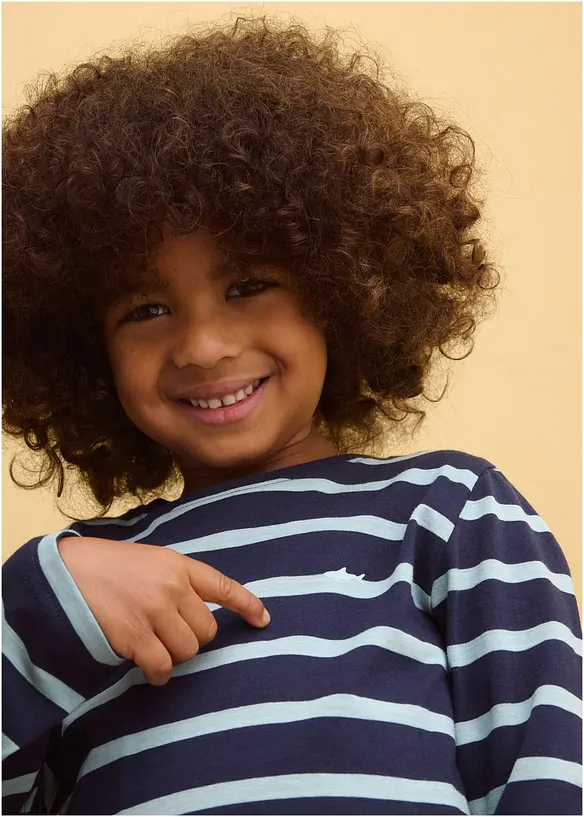 Maglia a maniche lunghe in puro cotone biologico (pacco da 2), bonprix