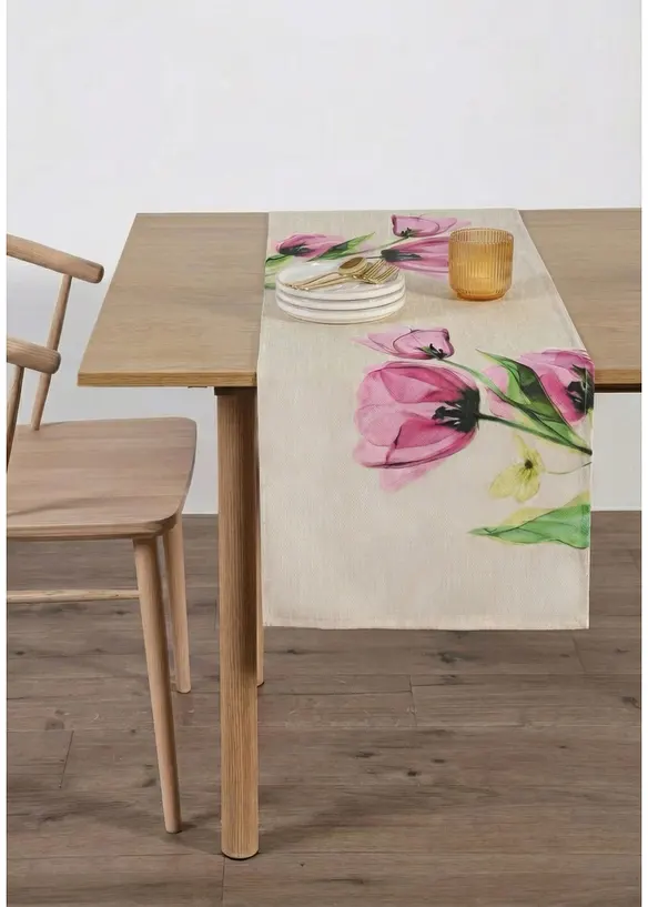 Runner tavolo con tulipani stampati, bonprix