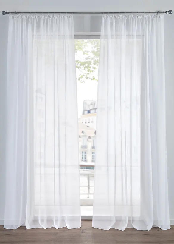 Tenda trasparente in voile leggero (pacco da 2), bonprix