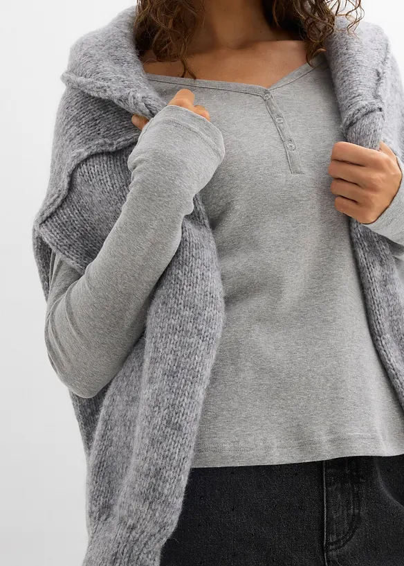 Maglia a maniche lunghe in puro cotone biologico, bonprix