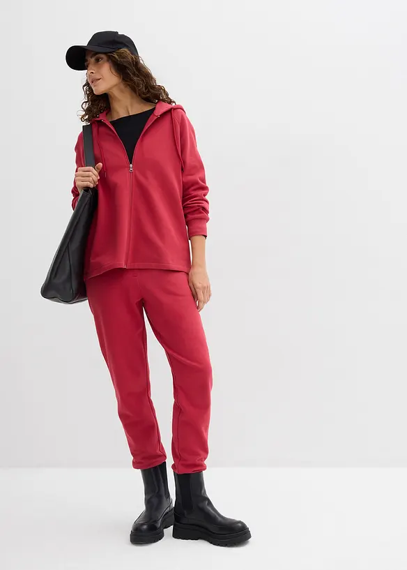 Felpa con zip in puro cotone biologico, bonprix